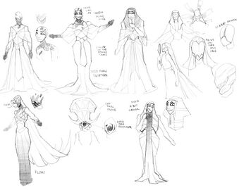 Some early ideation sketches of Amascut, by Mod Jerv.