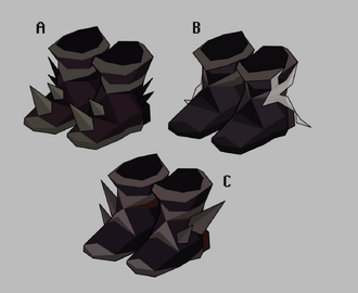 Early design explorations of the aranea boots, by Mod Skylark.