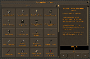 Bounty Hunter Store interface