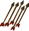 Five bronze arrows