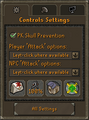 Controls options interface