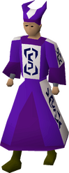 A male player wearing the full enchanted robes set.