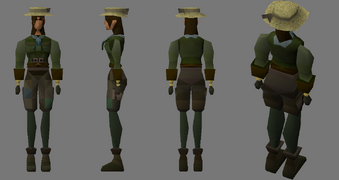 Early model for the female outfit.