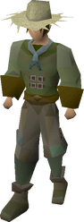 A male player wearing the farmer's outfit.