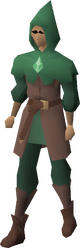 A female player wearing the forestry outfit.