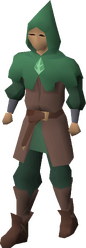 A male player wearing the forestry outfit.