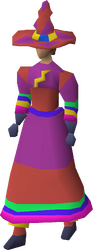 A female player wearing infinity robes.