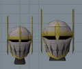 A model editor view comparing the female and male versions of the Neitiznot faceguard.