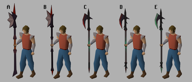 Early design explorations of the noxious halberd, by Mod Skylark.