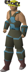 A male player wearing the prospector kit.