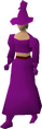 A female player wearing the purple set