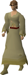 A female player wearing slave robes.