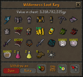 The Wilderness Loot Key interface displayed after a player uses a loot key on the Loot Chest.