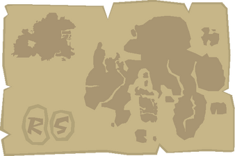 A large map of Gielinor found in the Old School Museum.