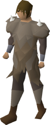 A male player wearing yak-hide armour.