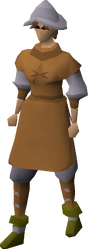 A female player wearing the full zealot's robes set.